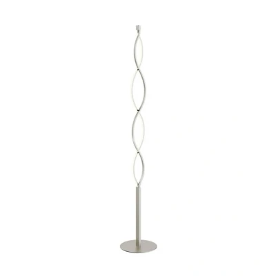 Image of Lindby Auron Floor Lamp Nickel/White