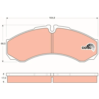 Image of 2994086, 2995631, 2996091, 2996605, 42470835 Brake pad set TRW COTEC GDB1534 prepared for wear indicator IVECO: DAILY 4 Kasten/Kombi, 3