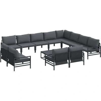 Image of Vidaxl Garden Sofa Set 13 pcs Anthracite Steel