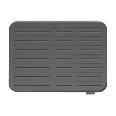 Image of Brabantia Silicone Dish Drying Mat, Steel, Dark Grey, 43.8 x 32.5 0.9 cm