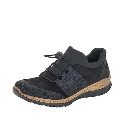 Image of Rieker Women&#039;s N32x8 00 Low Top Sneakers, Black (Schwarz/Schwarz/Schwarz 00), 6.5 UK