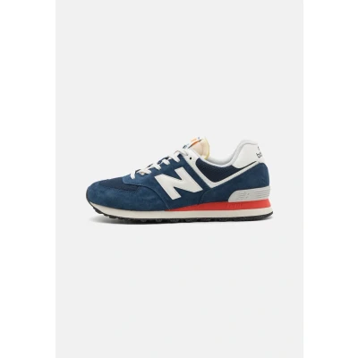 Image of New Balance U574 Trainers, Size: 3.5, Blue navy Leather and textile