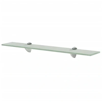 Image of vidaXL Floating Shelf, 60x20 cm, Frosted Glass, Modern Design, Easy to Assemble, 10 kg Load Capacity&#039;