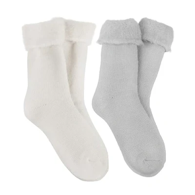 Image of Totes Ladies Premium Twin Pack Recycled Brushed Thermal Bed Sock