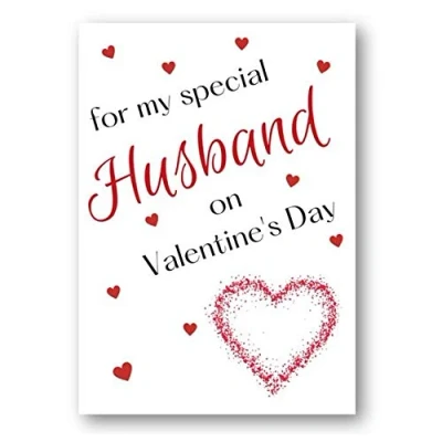 Image of Second Ave Husband Valentine Card For Him Cute Romantic Heart Design 8