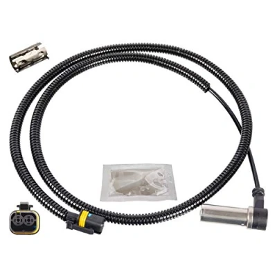 Image of 81271206201 ABS Sensor FEBI BILSTEIN 170603 Front Axle Left with sleeve, grease 1750Ohm 1110mm