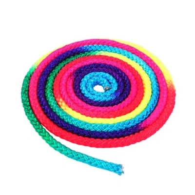 Image of DEWIN Gymnastic Rope, Rainbow Color Rhythmic Gymnastics Rope Solid, Competition Arts Training