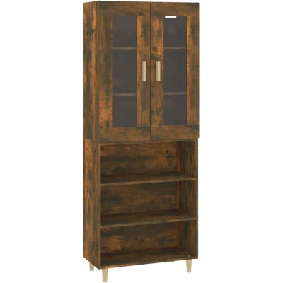 Image of vidaXL Highboard Smoked Oak 69.5x34x180 cm Engineered Wood