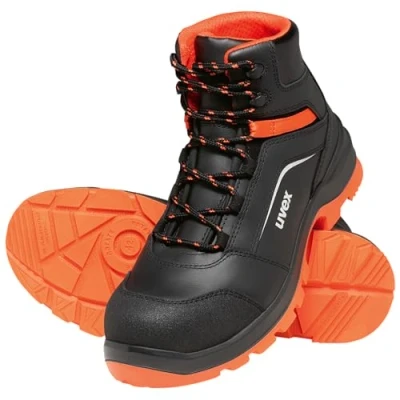 Image of Uvex 2 Xenova S3 Leather Work Boots for Men Orange Size: 10 UK