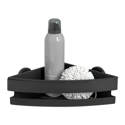 Image of Tiger Noon Corner Shower Basket, Black, 22 x 8 cm