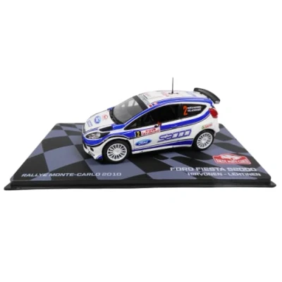 Image of OPO 10 Rally car 1/43 compatible with Ford Fiesta S2000 Monte Carlo 2010 Hirvonen Lehtinen BR48
