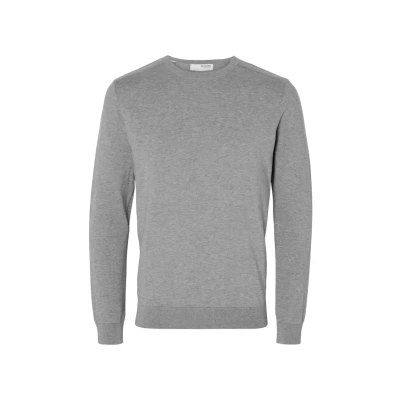 Image of Selected Homme Slhberg CREW NECK Jumper, Men&#039;s, Size: Large, Medium grey melange