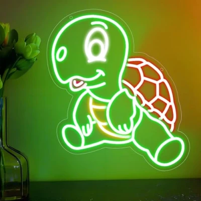 Image of Turtle Neon Sign, LED Lights for Wall Art Decor, Dimmable Light Up Sign USB Powered Bedroom Living Room Home Bar Game Party