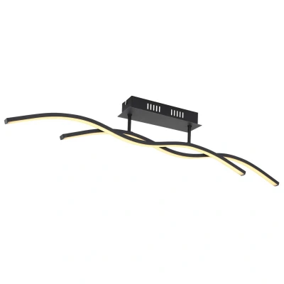 Image of Marius Integrated LED Semi Flush Ceiling Light Black 2x 3000K