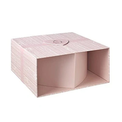 Image of Oasis Pink Oxford Heart Design Flower Hat Box (Lined)