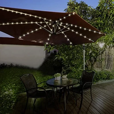 Image of Netagon Garden Outdoor Waterproof Warm White 72 LED Parasol Umbrella Lighting Fairy String Lights with Timer Function