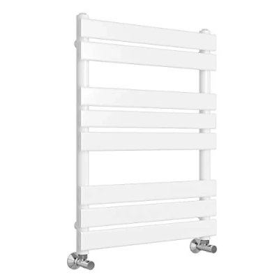 Image of Warmehaus Minimalist Bathroom Flat Panel Heated Towel Rail Radiator Rad White 800x600mm Modern Central Heating Space Saving Radiators Perfect for Bathrooms