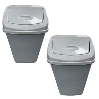 Image of Chabrias Ltd Swing Bin Waste Rubbish Recycling Flip Top Dustbin for Home, Kitchen, and Office (2 Pack, 25 Litre)