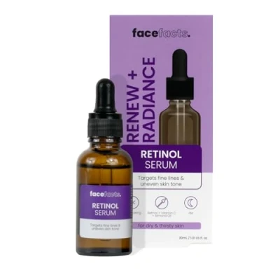 Image of Face Facts Renewing Facial Night Serum Retinol Targets fine lines &amp; uneven skin tone 30ml