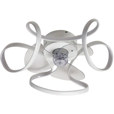 Image of Lindby LED ceiling fan Lomata, white, quiet, Ø 23 cm