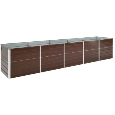 Image of vidaXL Garden Raised Bed Galvanised Steel 400x80x45 cm Brown