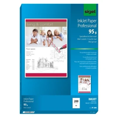 Image of SIGEL IP288 InkJet Paper, coated, White, 95 gsm, A4, 200 sheets