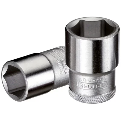 Image of GEDORE Socket, 1/2&quot; 12.5 mm drive, Hexagonal, 19 width, Tool, 19, Chrome plated steel