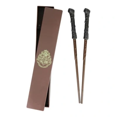 Image of Harry Potter Wand Chopsticks in Box Officially Licensed, Includes 2 and Storage Case, Practical Magical Dinnerware Gift for Fans Paladone