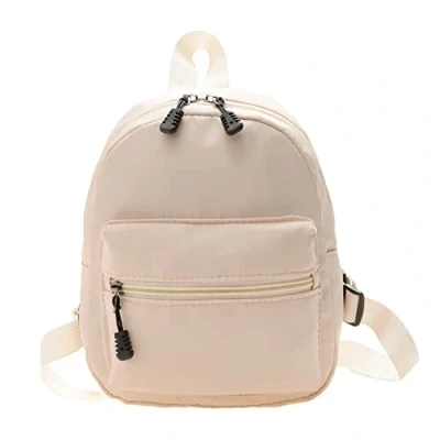 Image of Generic Fashion Women&#039;s Plain Backpack Preppy School Nylon Mini Backpacks, beige, 41CM*27CM*12CM