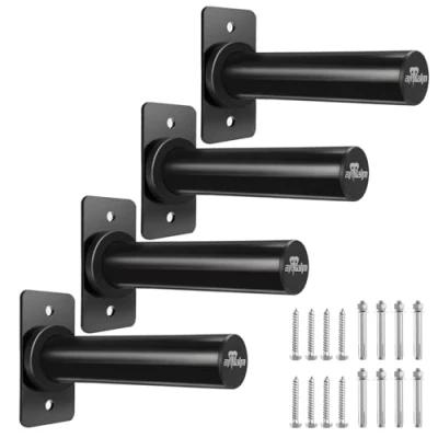 Image of BRTGYM Wall Mounted Weight Plate Holder, Fit 2inch Olympic Plates, Max Capacity 275 lb, Heavy Iron Construction, Mounting Hardware Included