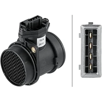 Image of 037906461C Mass air flow sensor HELLA 8ET 358 095 411 without gasket/seal VOLKSWAGEN: Golf 4, Passat B5 Estate, 4 Variant, AUDI: A3 Hatchback