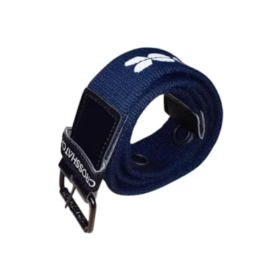Image of Crosshatch Mens Canvas Casual Belt for Jeans Trousers Tactical Military with Metal Buckle Sizes S XXL by JEANBASE Navy M