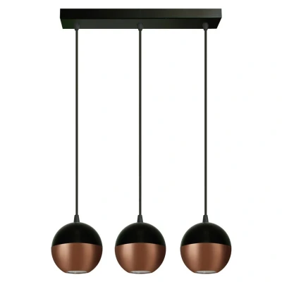 Image of Midway Straight Bar Pendant Ceiling Light Black, Copper 40cm