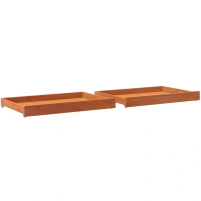 Image of vidaXL Day Bed Drawers 2 pcs Wax Brown Solid Wood Pine