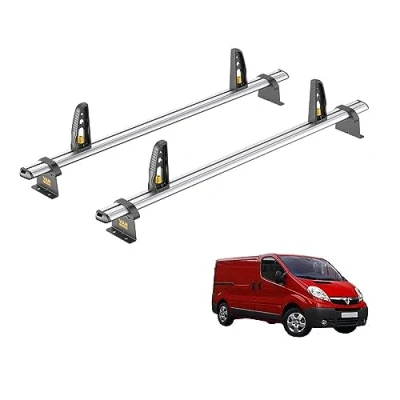 Image of Van Guard Roof Rack for Vauxhall Vivaro (2001 2014) 2 Bars + 4 Load Stops [Only Suitable Standard Models] Ulti Bar VG255