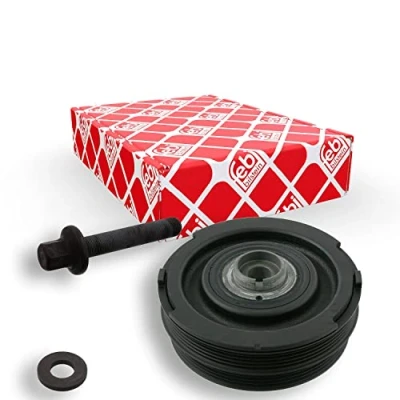 Image of 11232247565, 11232247565S1 Crankshaft Pulley FEBI BILSTEIN 33583 5PK + 145mm 8 with pipe connector, screw BMTS Turbo NEW BMW: 3 Saloon