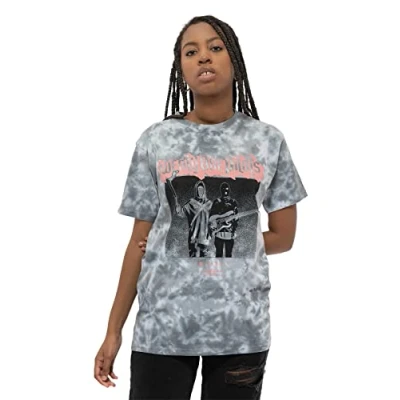 Image of Paradiso Clothing Twenty ONE Pilots Torch Bearers DIP DYE WASH Print Tshirt, Women&#039;s, Size: Medium, Grey