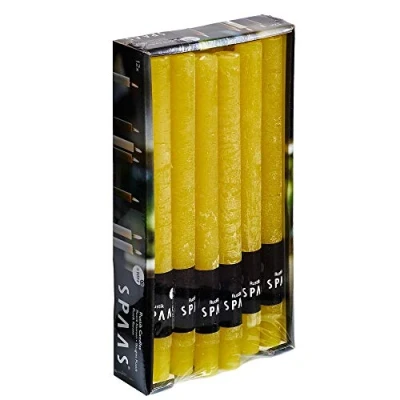 Image of Spaas 12 x Rustic Unscented Household Candles, 8 Hours, Autumn Yellow