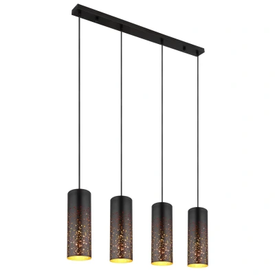 Image of Crocky Bar Pendant Ceiling Light Matt Black 4x E27
