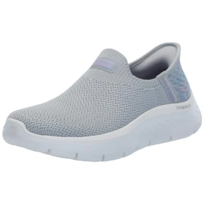 Image of Skechers Women&#039;s Go Walk Flex Sunset Rose Hands Free Slip ins Sneaker, Gray/Lavender, 7