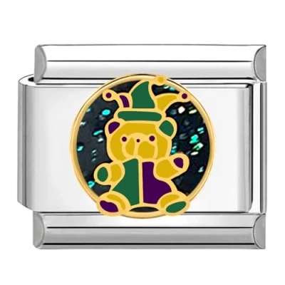 Image of Quiges 9mm Italian Style Charm Link Module Stainless Steel Bear Whith Present for Bracelets