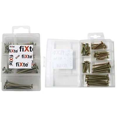 Image of 40 x fiXte Phillips Head Countersunk Screws Chipboard Wood Zinc Plated 25mm 30mm 40mm and 50mm