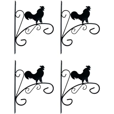 Image of 4 x Cockrell Hanging Basket Wall Bracket Garden Garage Plant Mount Holder Brackets