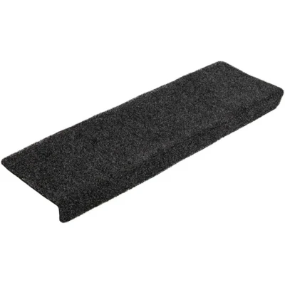 Image of vidaXL Stair Mats 10 pcs Black 65x21x4 cm Needle Punch