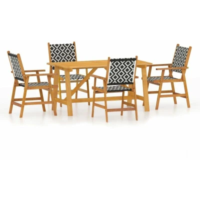 Image of vidaXL 5 Piece Garden Dining Set Solid Acacia Wood
