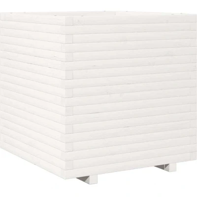 Image of vidaXL Garden Planter White 70x70x72 cm Solid Wood Pine
