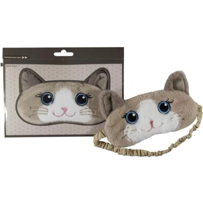 Image of Cat Plush Comfortable Sleep Eye Mask (Cocoa Ragdoll Cat)