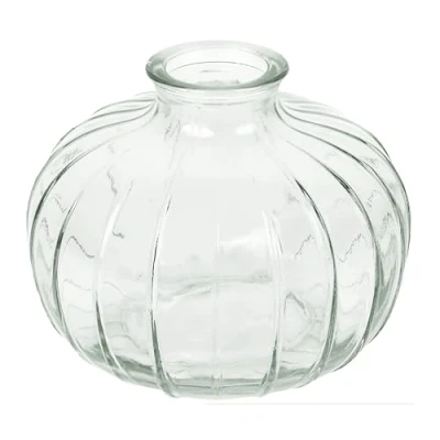 Image of Talking Tables Clear Glass Bud Vase for flowers, stylish single stem elegant wedding table centrepiece decorations window sill decor, garden parties, summer dining, mantle styling, and gifting 8cm