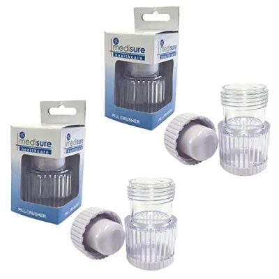 Image of Medisure Healthcare Medication Pill Storage Screw Tablet Powder Grinder Crusher x 2