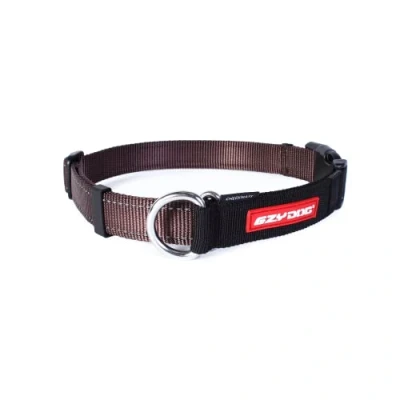 Image of EZYDOG Checkmate Dog Collar Small, Medium, Large Dogs, Reflective Collar, Supreme Comfort, Soft Neoprene Material, Strong Nylon (Chocolate)
